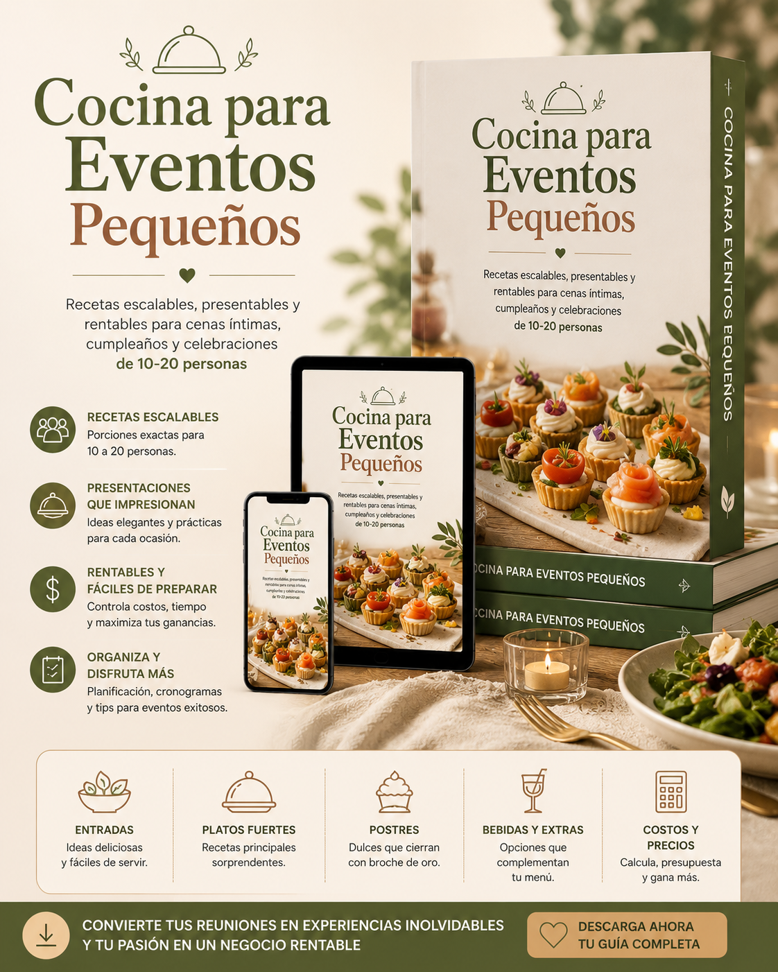 Cocina para Eventos Pequeños Convierte reuniones íntimas en experiencias memorables (y rentables)
