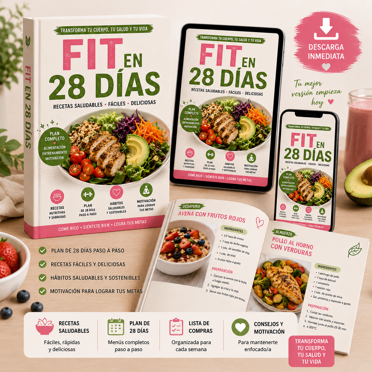 Meal Prep Fit 28 Días: Bajá de Peso Comiendo Rico